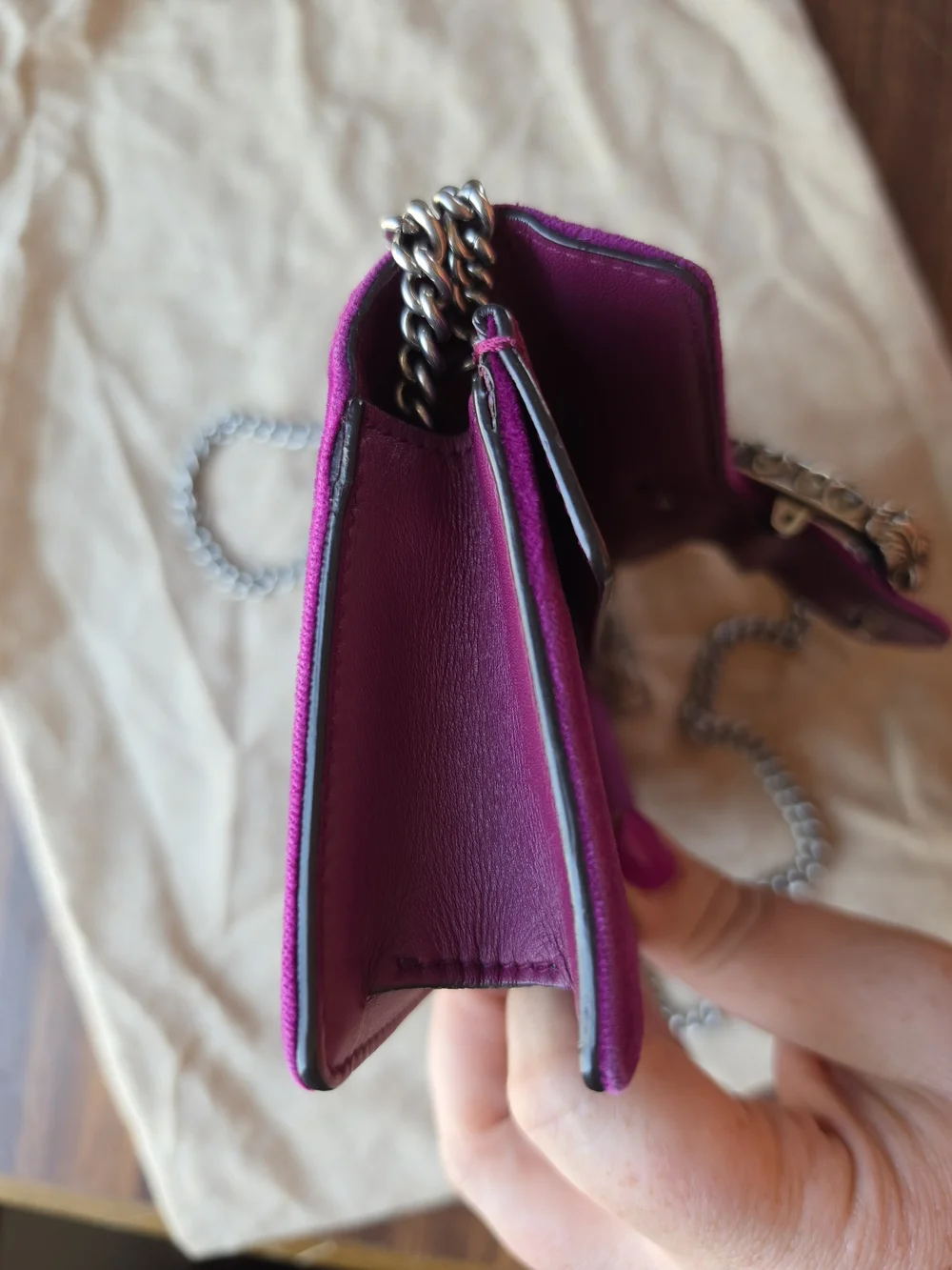 Gucci Dionysus Velvet Super Mini Chain Bag